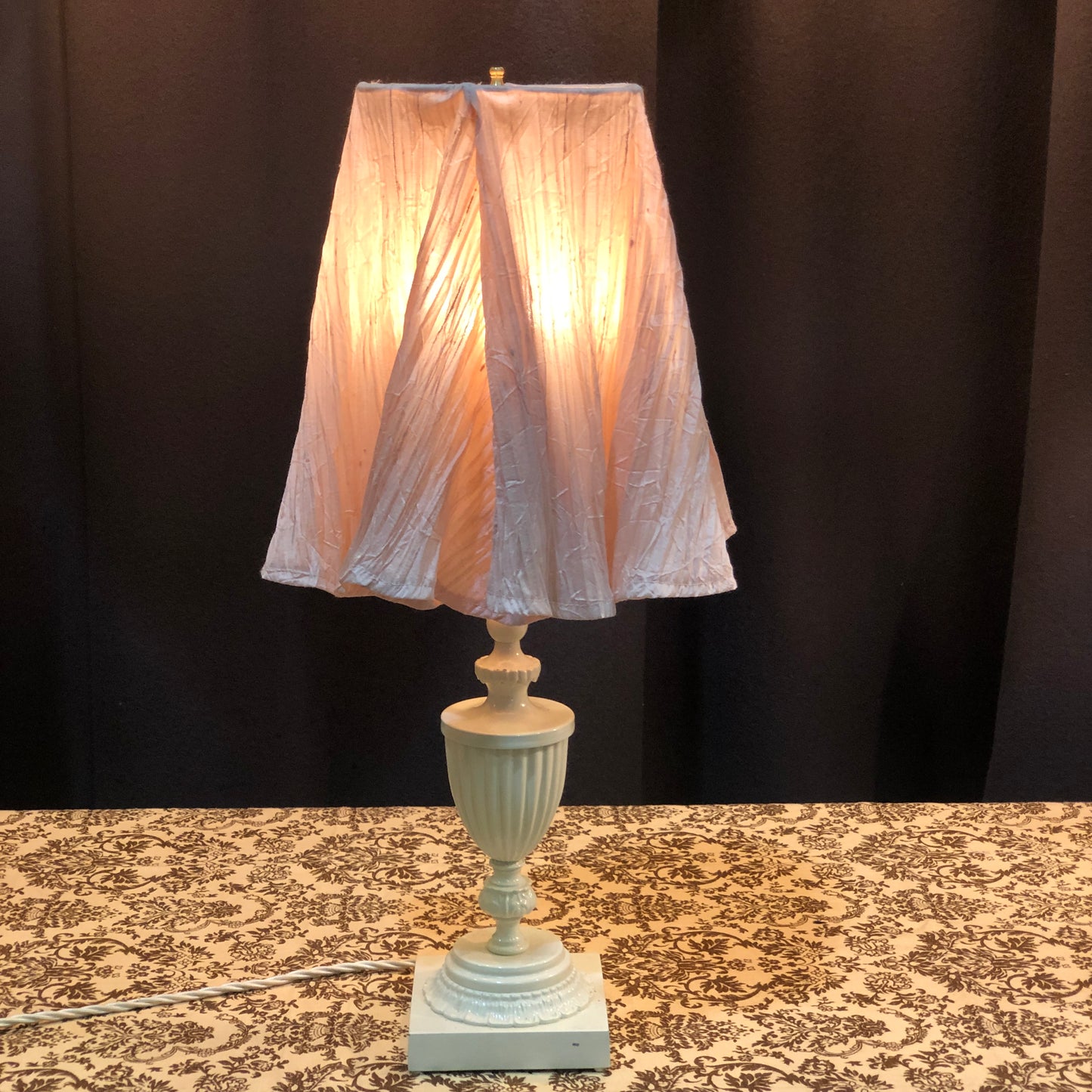 ANTIQUE TABLE LAMP WITH ZARA SHADE - NOW SOLD