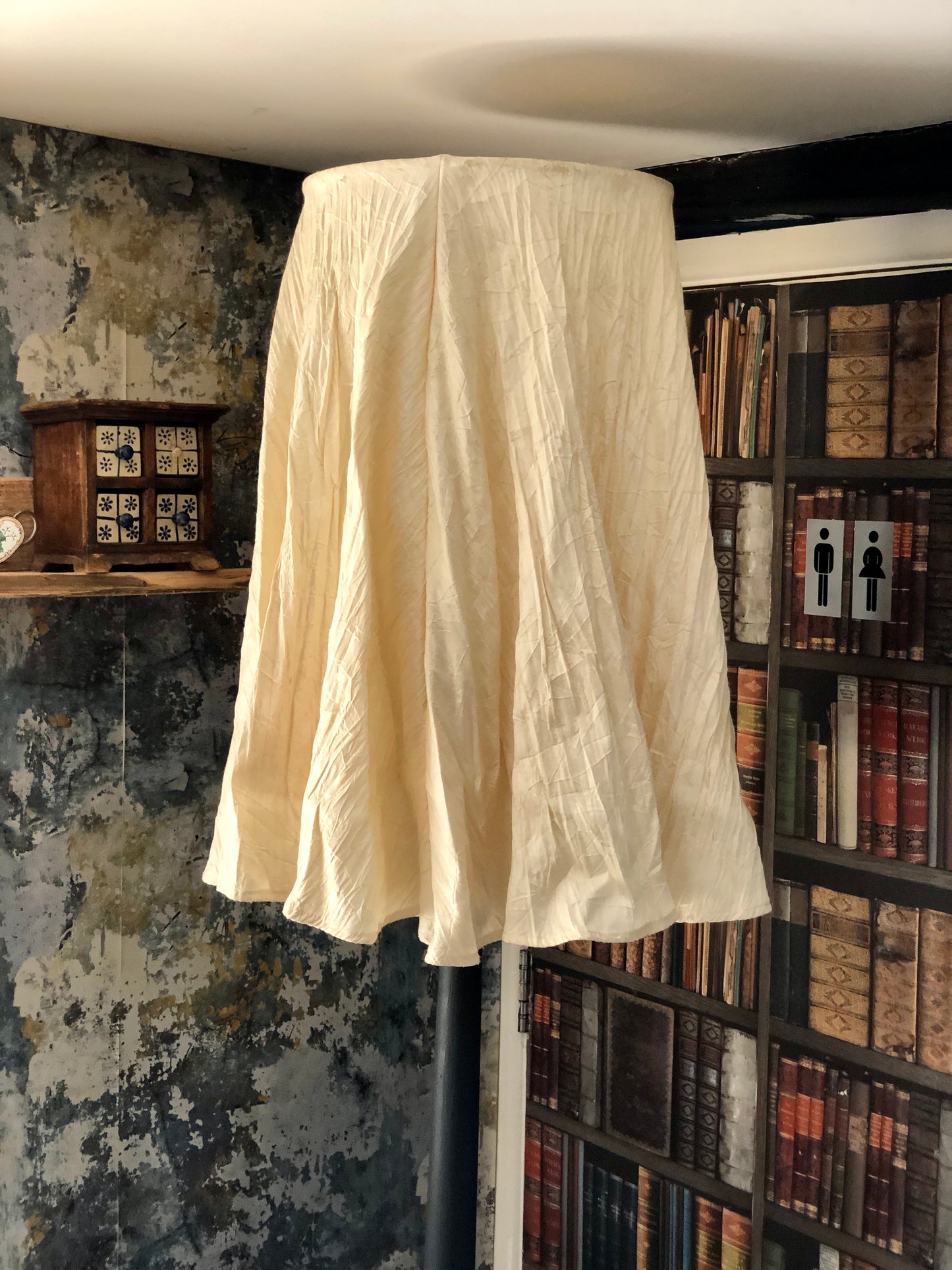 VINTAGE WOODEN FLOOR LAMP & ZARA LANTERN SHADE