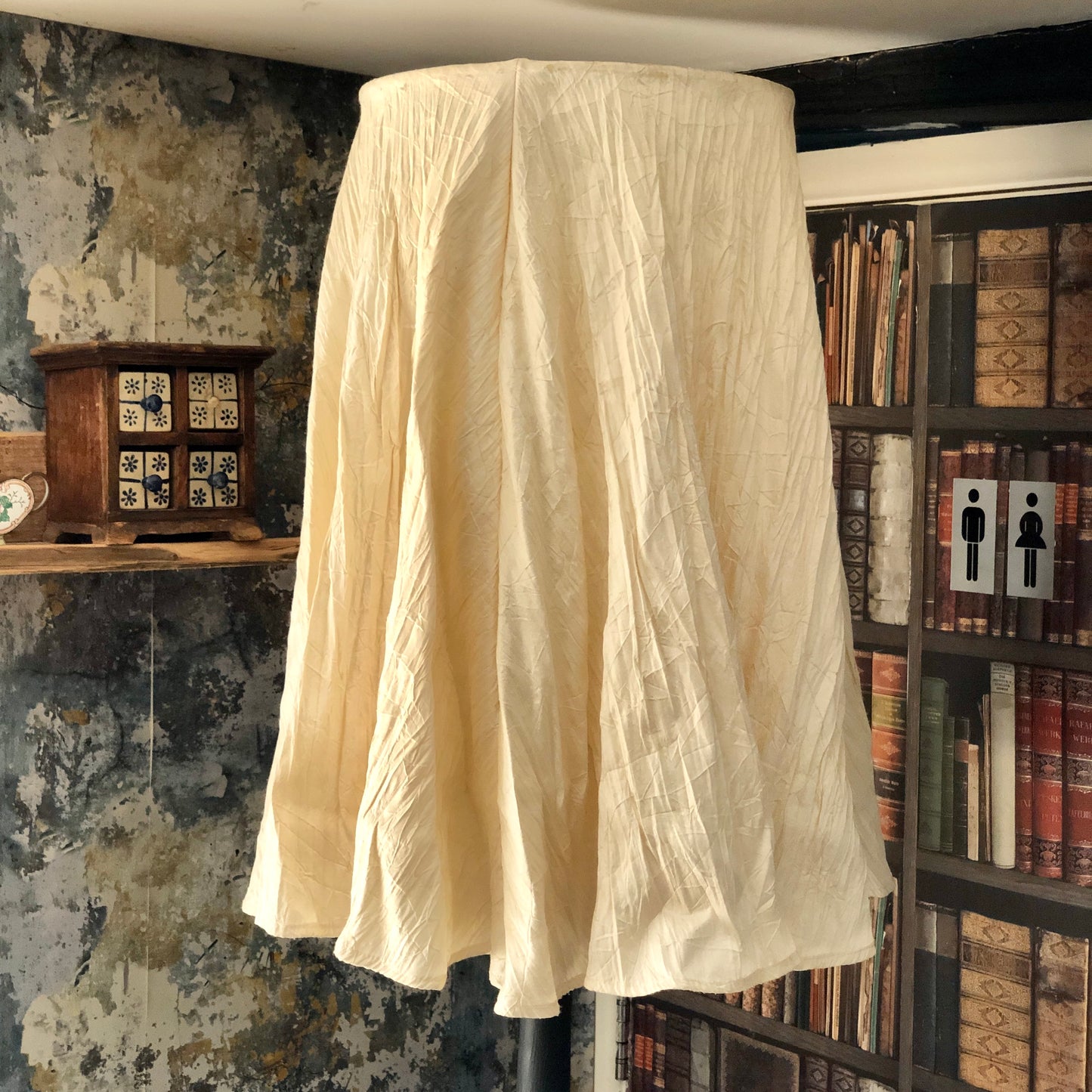 VINTAGE WOODEN FLOOR LAMP & ZARA LANTERN SHADE