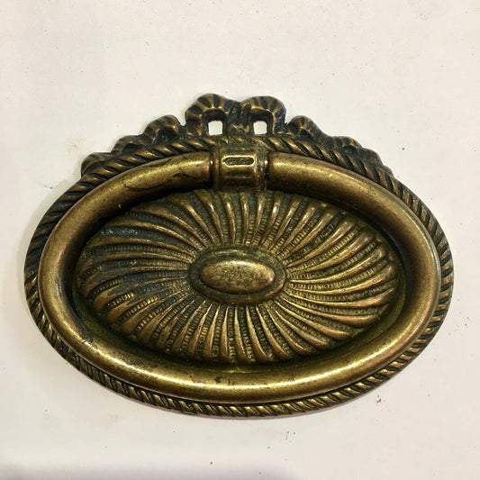 SOLID BRASS OVAL PLATE HANDLE - Large