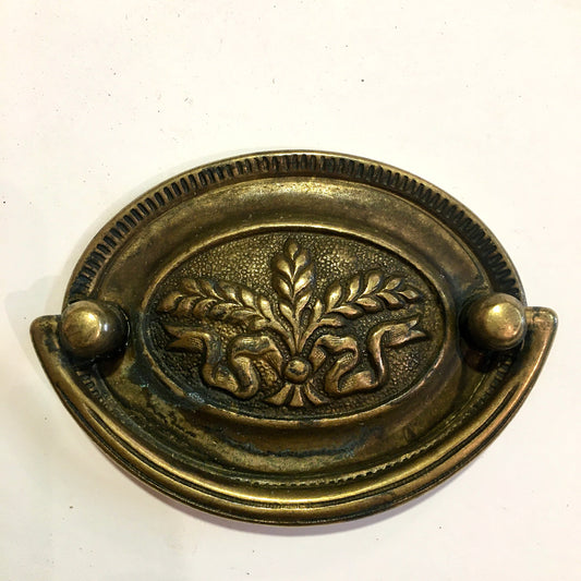 SOLID BRASS OVAL PLATE HANDLE - Large