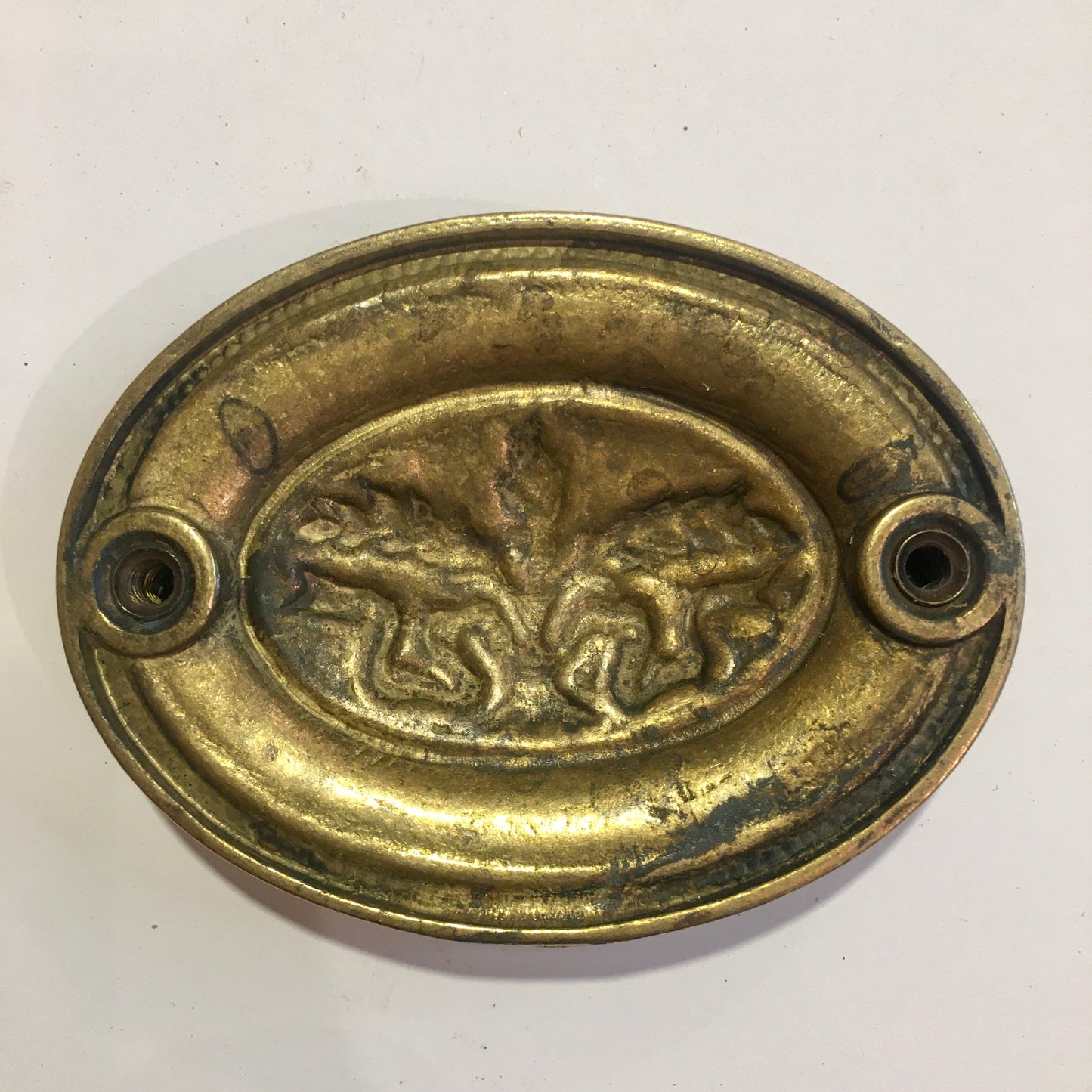 SOLID BRASS OVAL PLATE HANDLE - Medium