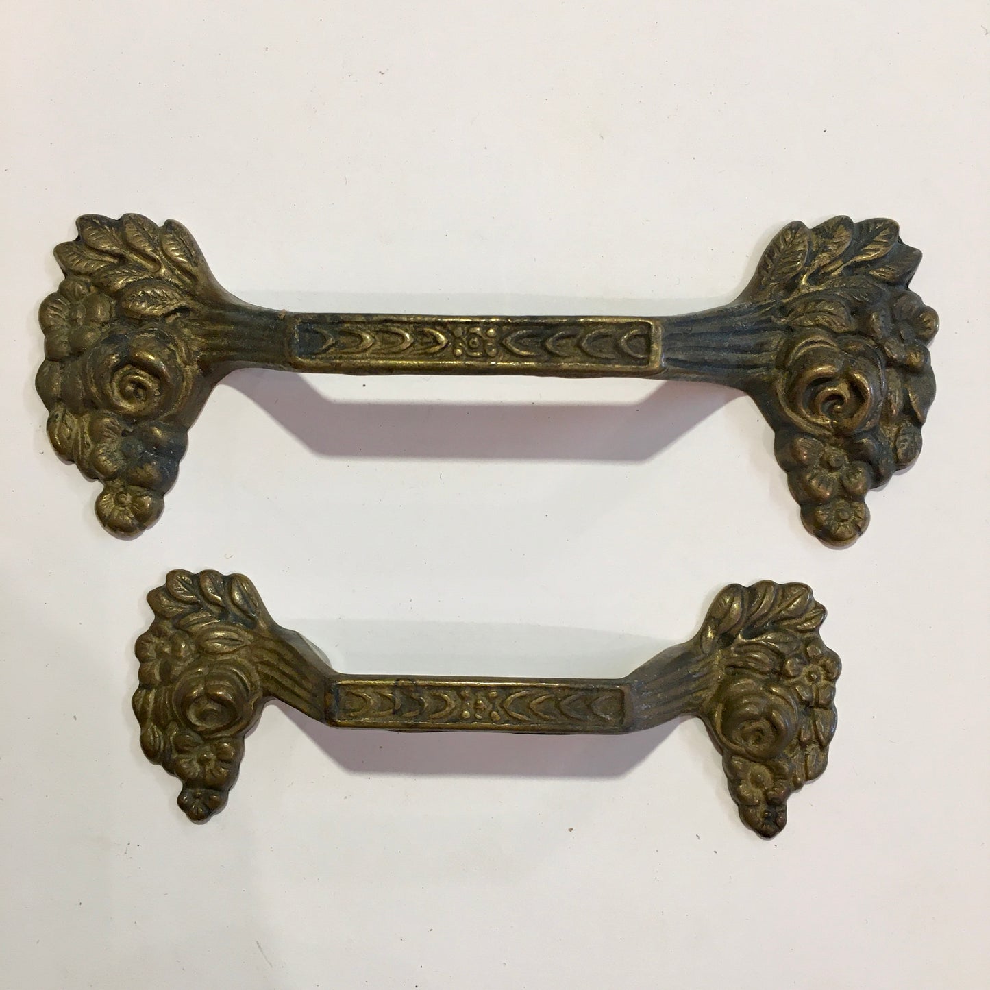 RARE COLLECTION OF SOLID BRASS VINTAGE HANDLES, ESCUTCHEONS & MORE