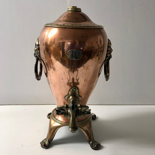 ANTIQUE COPPER TEA URN - TABLE LAMP