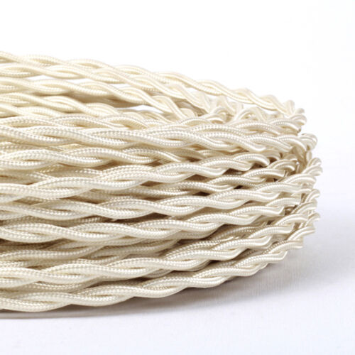 3 Core Braided Lighting Cable - White